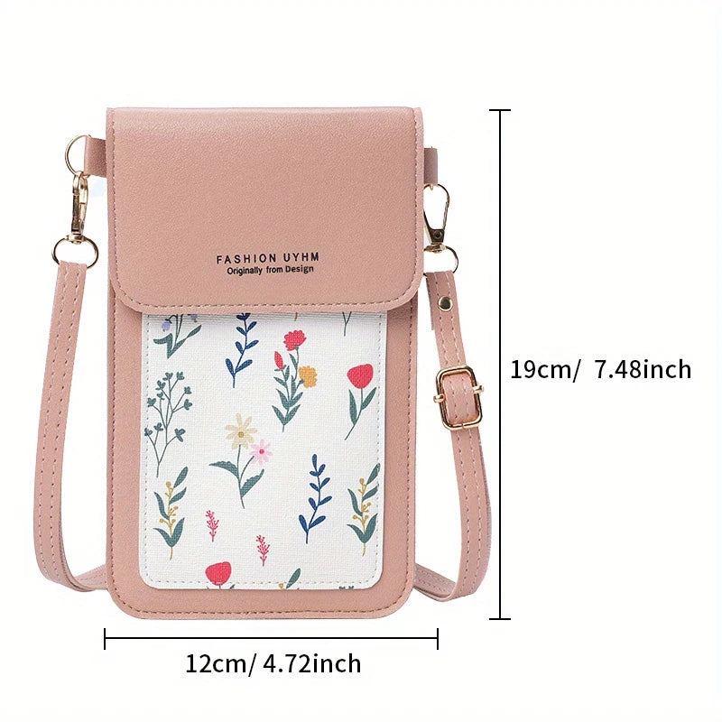 Mini Floral Print Crossbody Phone Bag For Women