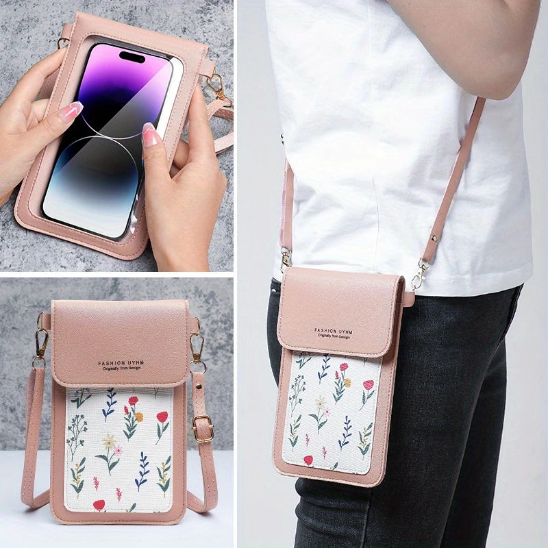 Mini Floral Print Crossbody Phone Bag For Women
