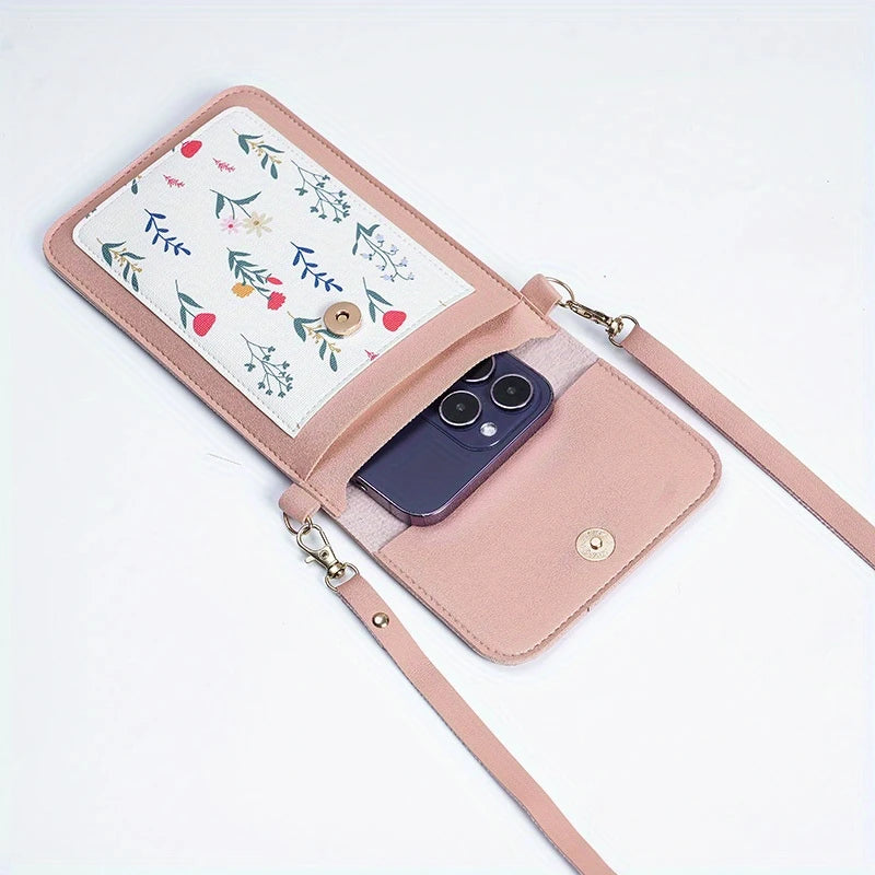 Mini Floral Print Crossbody Phone Bag For Women