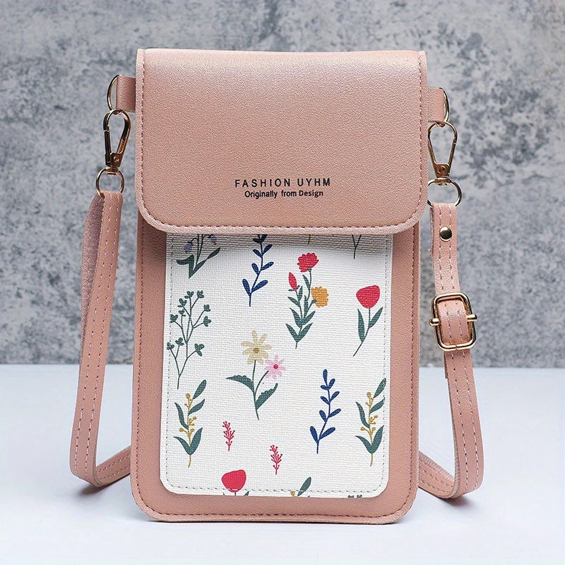 Mini Floral Print Crossbody Phone Bag For Women