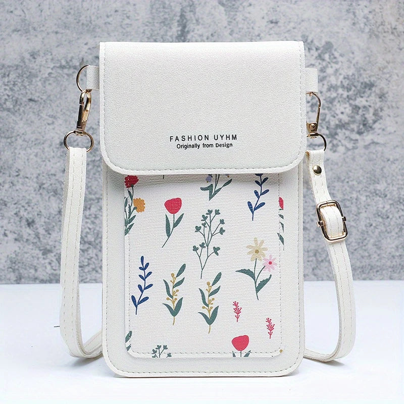Mini Floral Print Crossbody Phone Bag For Women