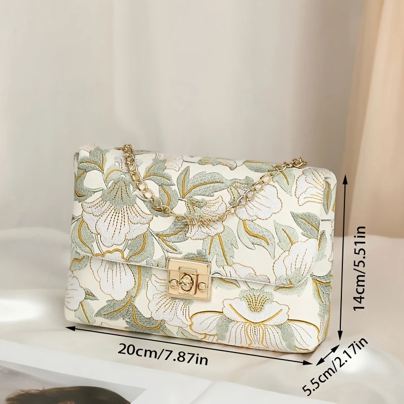 A Stylish And Elegant Embroidered Women's Shoulder Bag
