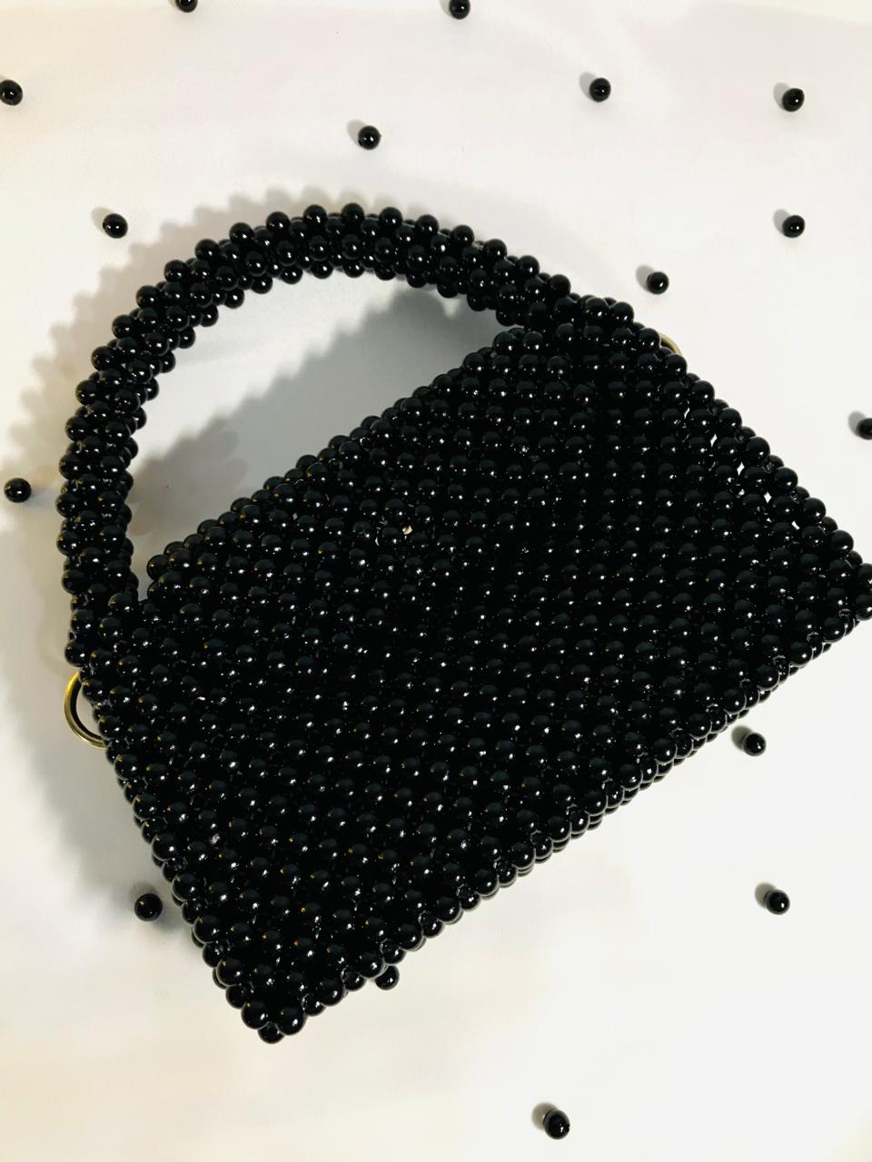 Beaded Evening Clutch with Floral Handle