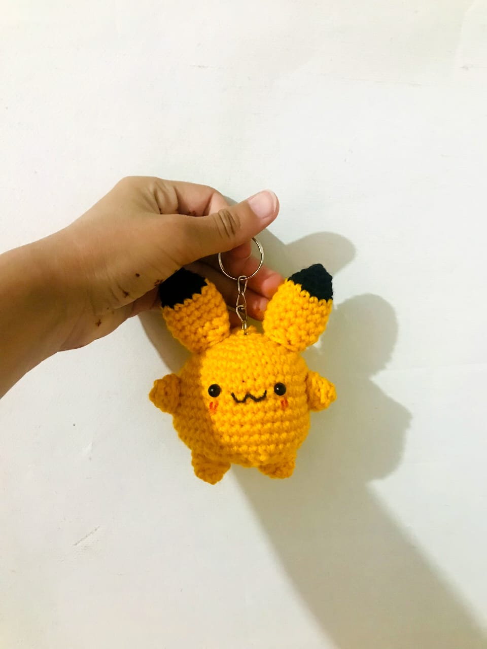 Chibi Crochet Pikachu Keychain Charm