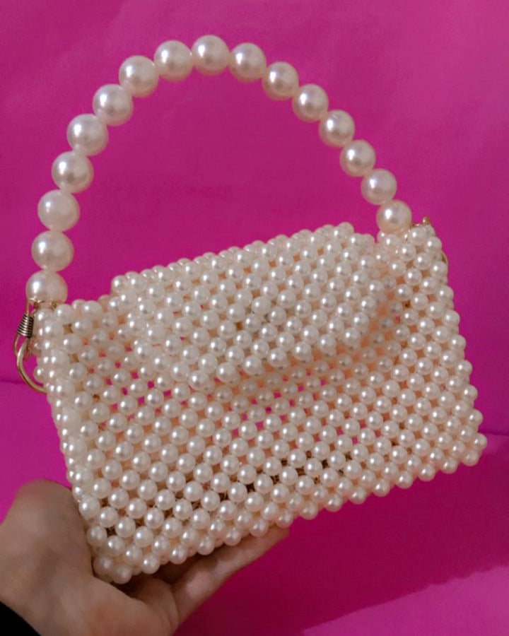 Beaded Evening Clutch with Floral Handle
