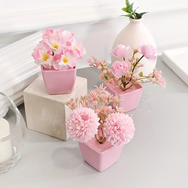 1SET(3pcs) Mini Decorative Flowers