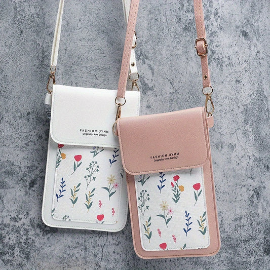Mini Floral Print Crossbody Phone Bag For Women