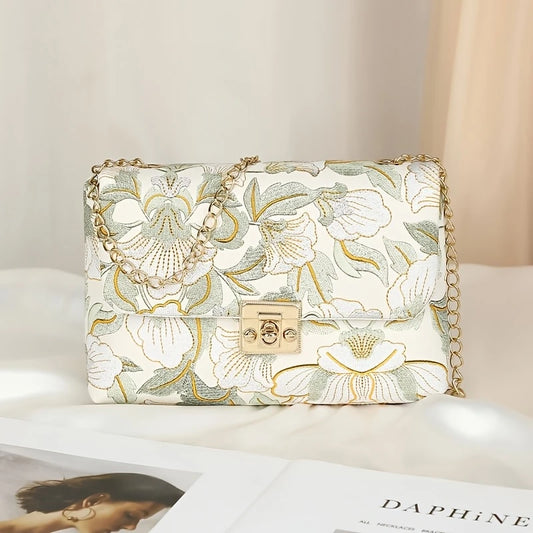 A Stylish And Elegant Embroidered Women's Shoulder Bag