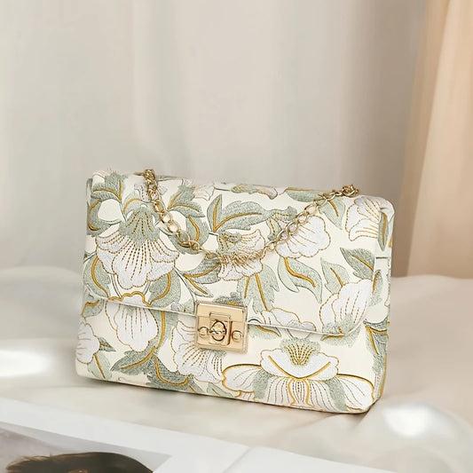 A Stylish And Elegant Embroidered Women's Shoulder Bag