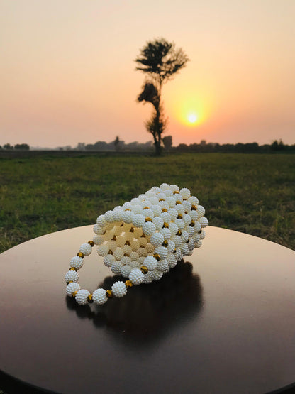 Round handmade beads bag
