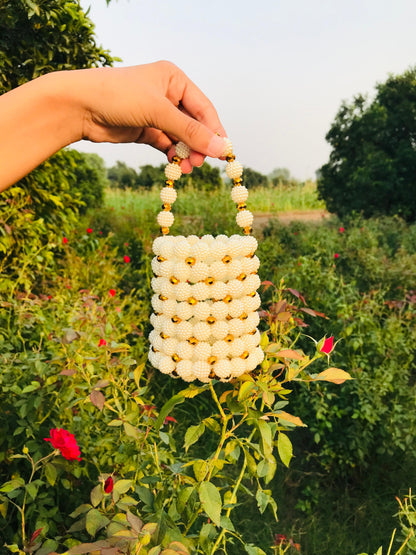 Round handmade beads bag
